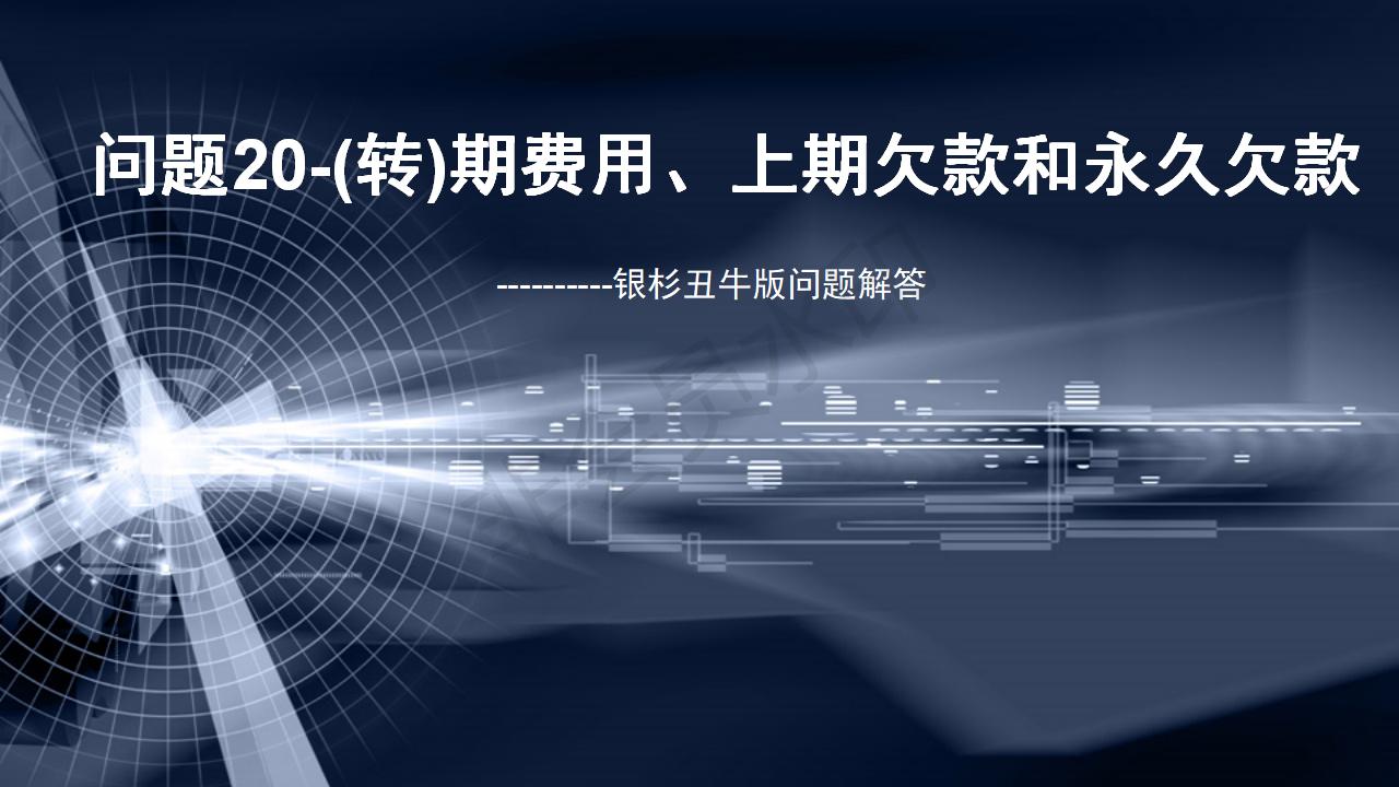 問(wèn)題20--(轉(zhuǎn))期費(fèi)用、上期欠款和永久欠款
